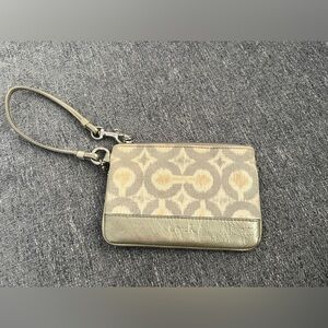 COACH, gray wristlet